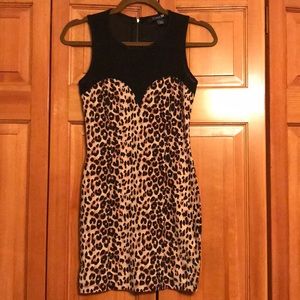 Leopard print body con dress